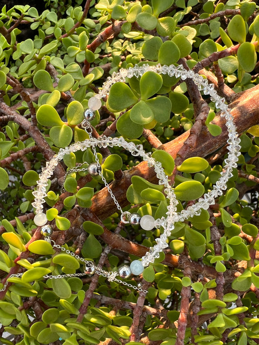 Pulsera de plata con Diamantes Herkimer